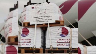 Qatar sends 31 tonnes of food aid to Syria