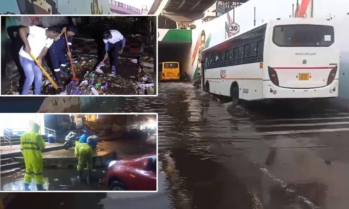 Midnight Unseasonal Rain Submerges Underpasses, Hydra Swiftly Clears Flood Water