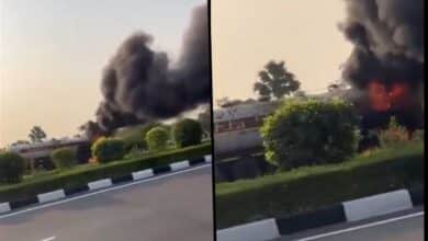 Hyderabad: Tanker Fire on Hayathnagar ORR, Two Escape Unhurt