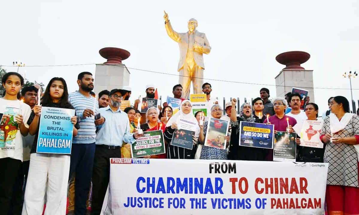 Candlelight Vigil Held in Hyderabad to Mourn Pahalgam Terror Attack Victims