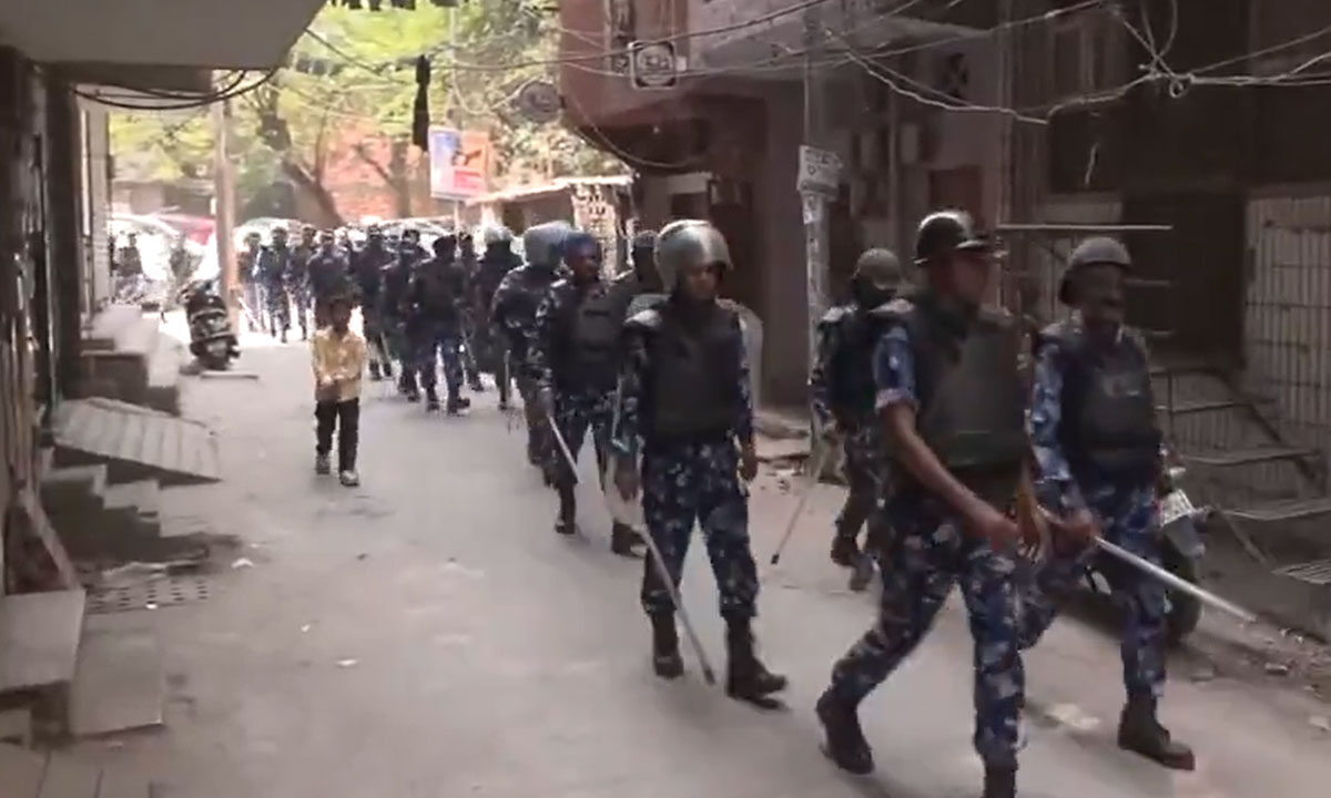 Police Conducts Flag March in Sensitive Areas After Passage of Waqf Bill