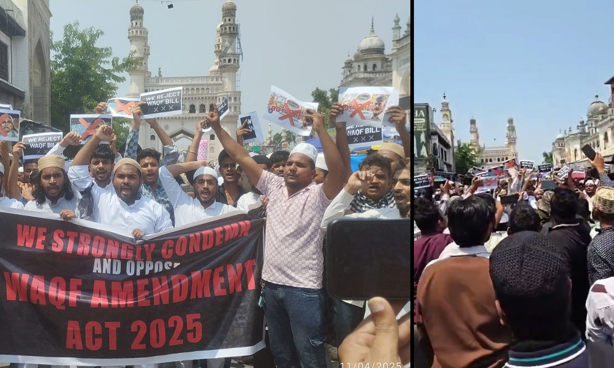 Hyderabad: Protests Break Out Across City Against Waqf Amendment Act