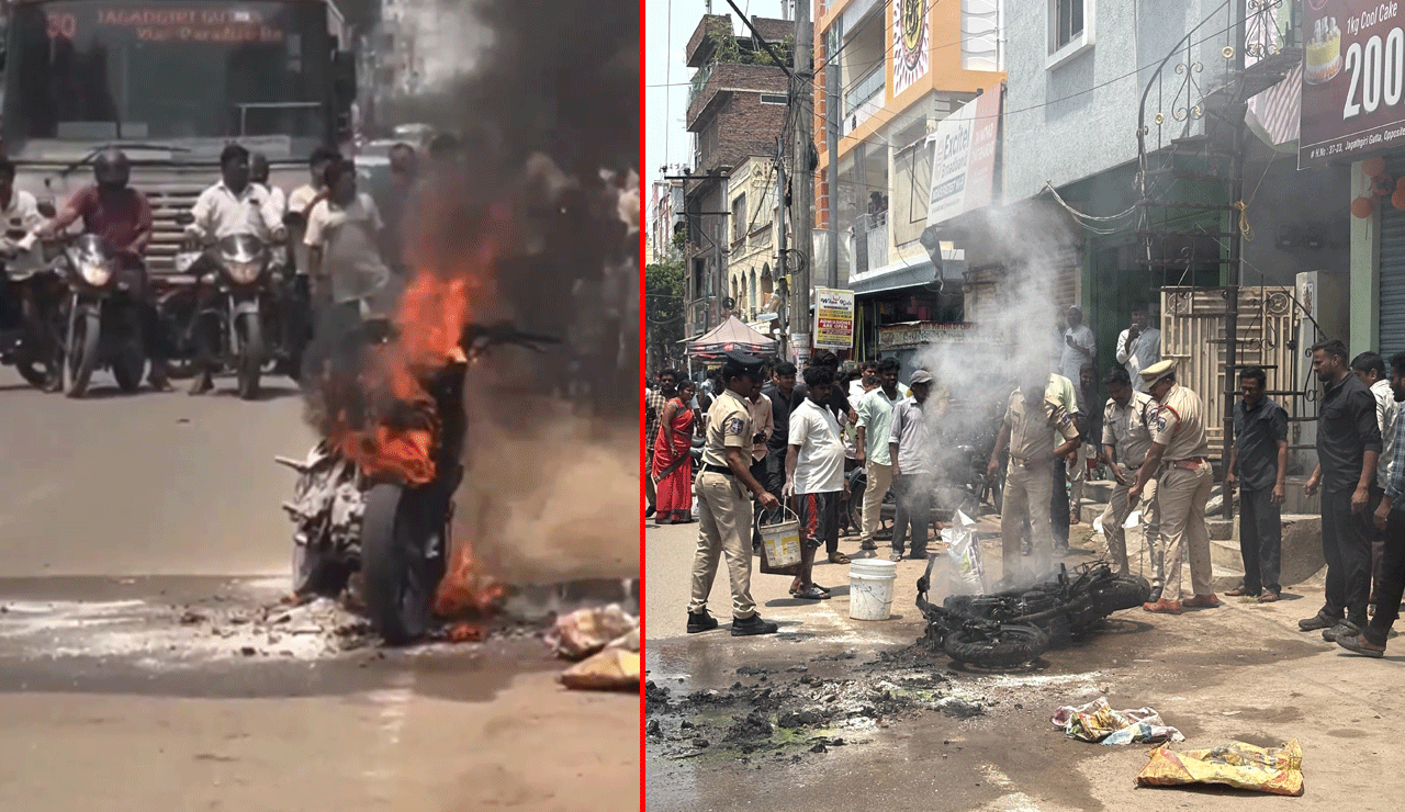 Blazing Temperatures in Hyderabad: Bike Fire in Kukatpally Highlights Heat Crisis