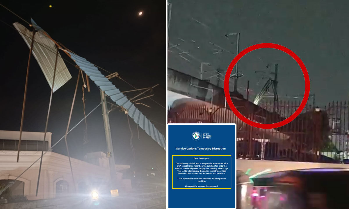 Heavy Rains Disrupt Hyderabad Metro Services Between Khairatabad and Irrumanzil