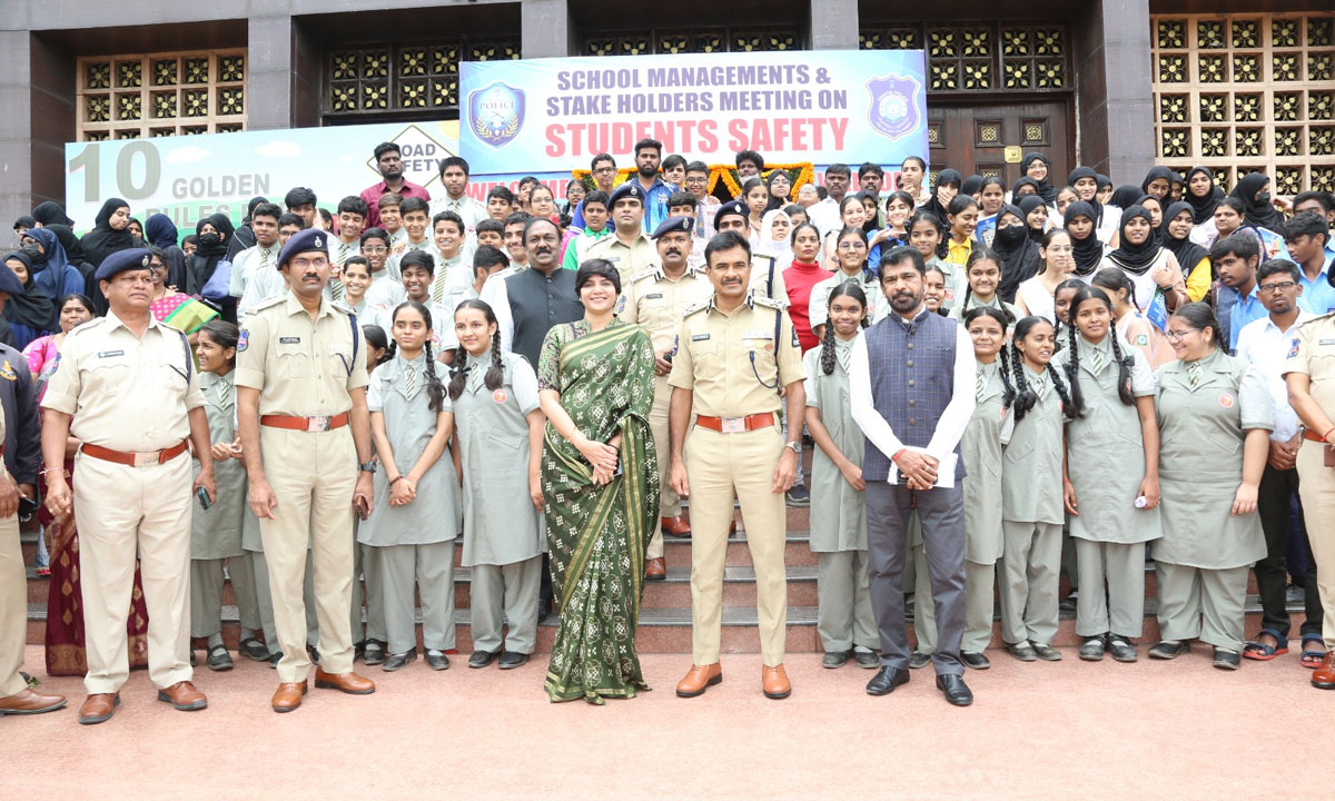 Hyderabad Traffic Police Holds Awareness Meet with School Managements at Ravindra Bharathi