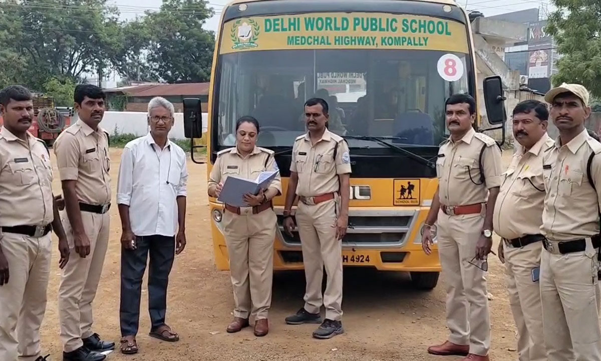 School Bus Safety Drive in Hyderabad: RTO Officials Book 60 Buses for Violations