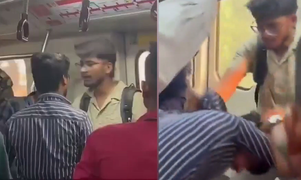 Metro Train Thief Caught and Beaten by Alert Passenger in Viral Video