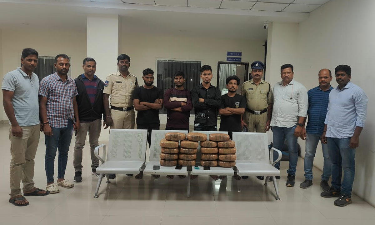 Hyderabad: Massive Ganja Haul in Shankarpally: 37 Kg Seized, Four Arrested