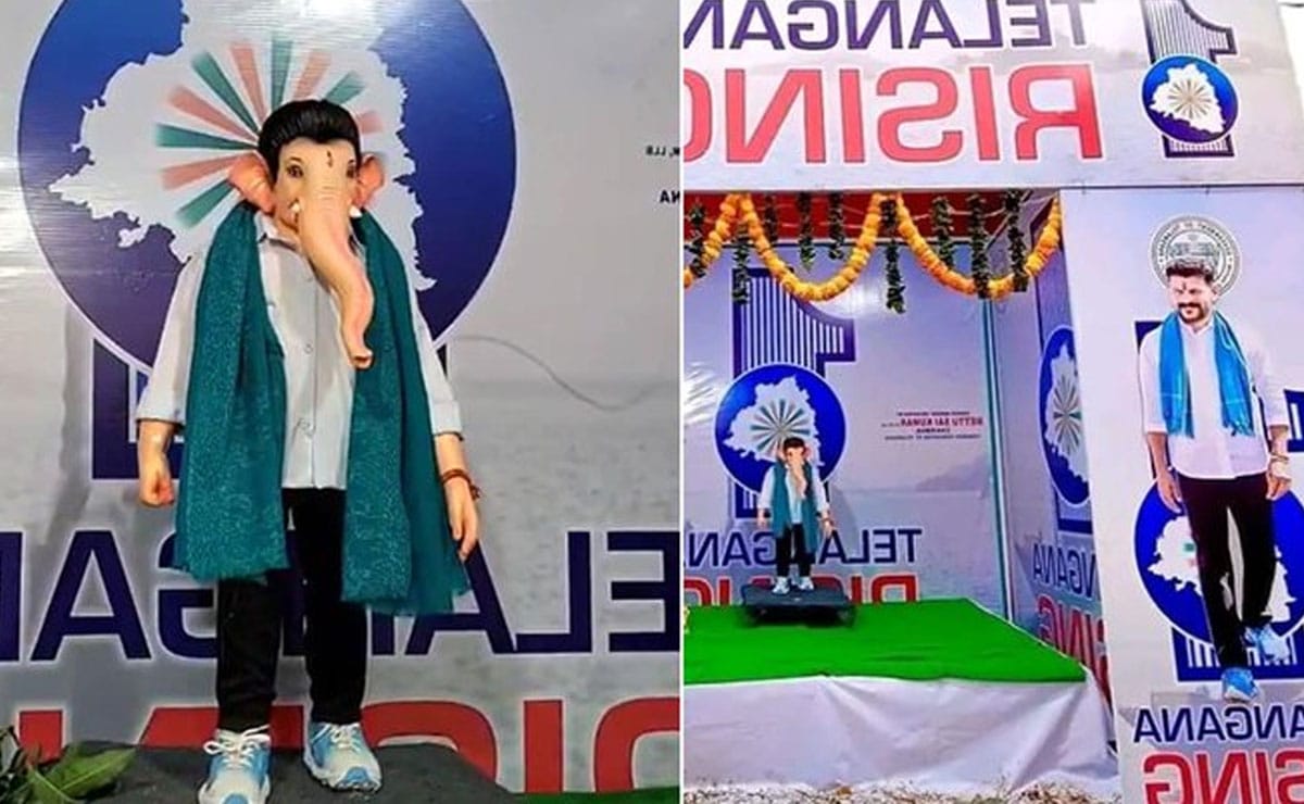 Hyderabad Police Order Removal of Ganesha Idol Styled as CM Revanth Reddy