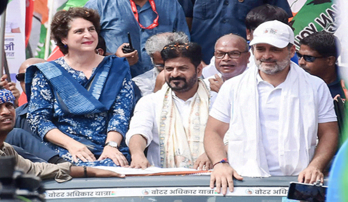 Priyanka Gandhi joins Rahul-Tejashwi’s Voter Adhikar Yatra in Bihar's Supaul