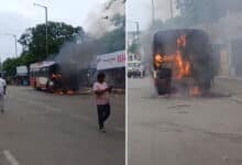 Fire Erupts in RTC Bus at Mehdipatnam, Driver’s Quick Action Prevents Tragedy