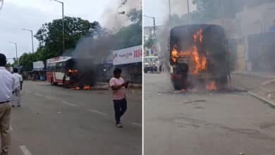 Fire Erupts in RTC Bus at Mehdipatnam, Driver’s Quick Action Prevents Tragedy