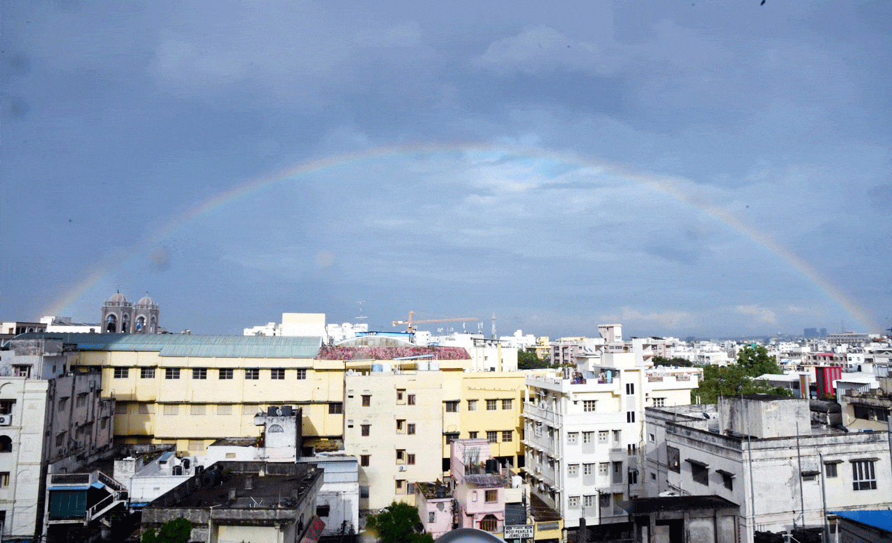Rare Rainbow Paints Hyderabad Skies With Spectacular Hues