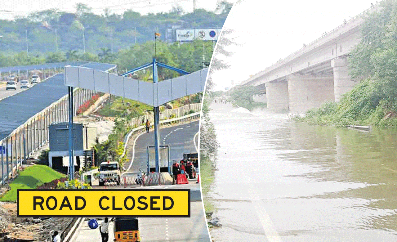 Hyderabad on Alert: Narsingi ORR Service Road Sealed as Moosi Floods