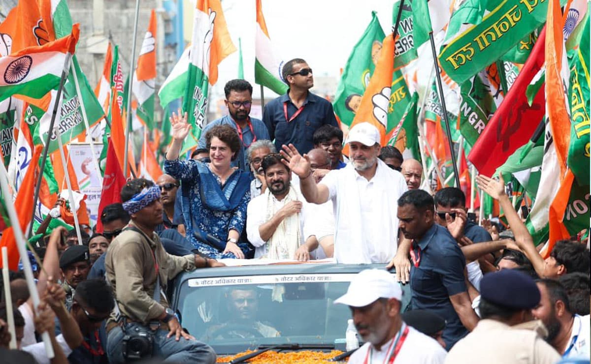 CM Revanth Reddy Joins Rahul, Priyanka Gandhi in Voter Adhikar Yatra at Bihar’s Supaul