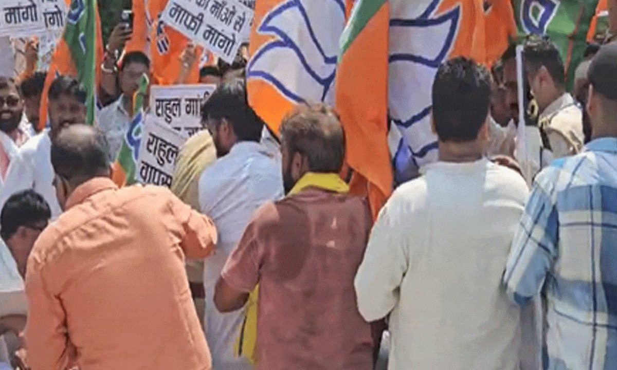 Rahul Gandhi go back: BJP stages sit-in as Congress MP arrives in Rae Bareli 