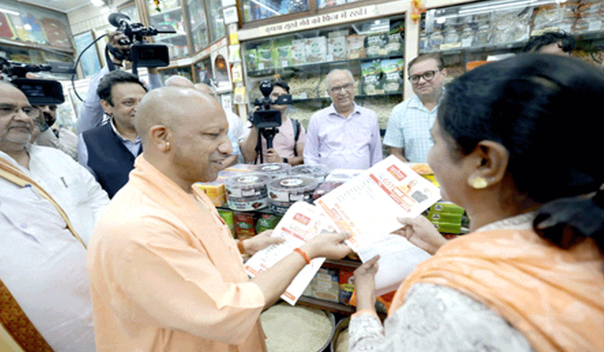 CM Yogi visits Lucknow shops, assures 'biggest GST benefits' to UP's traders and consumers
