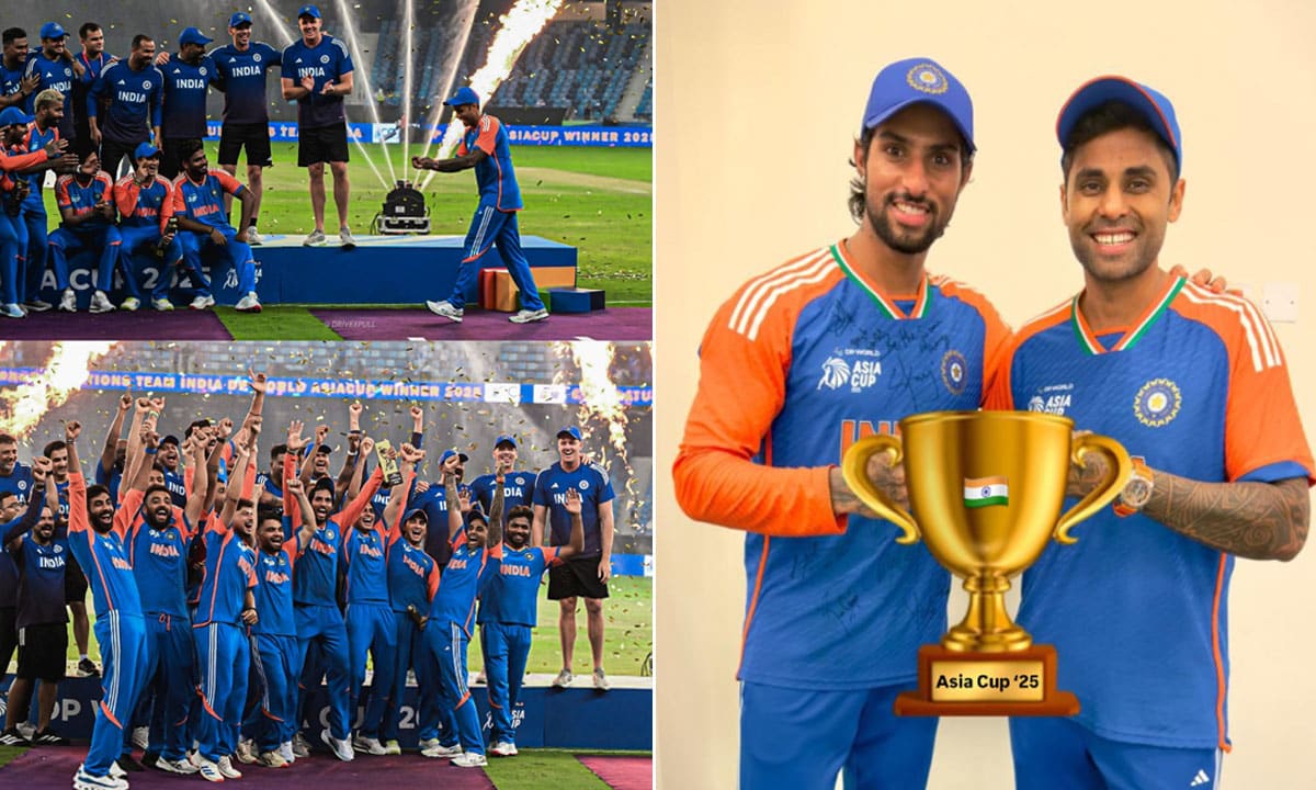 Asia Cup 2025: No Trophy, No Problem – Indian Players Celebrate Without Trophy, Pics Go Viral