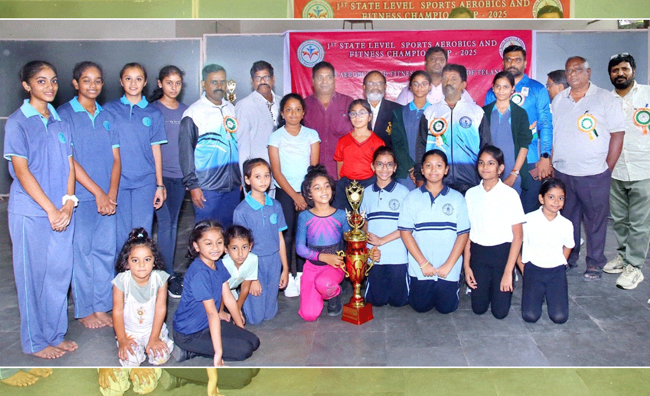 Bharatiya Vidya Bhavan Atmakuru Clinches First State-Level Sports Aerobics & Fitness Championship 2025 in Hyderabad