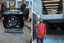 From Celebration to Chaos: Woman Crashes Brand-New Thar Through Showroom Glass on Delivery Day: Video