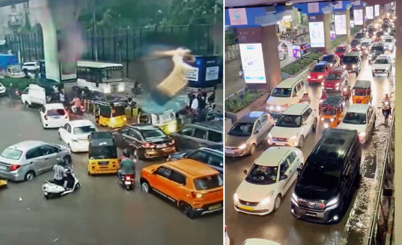 Severe Traffic Jams Hit Multiple Areas in Hyderabad Amid Heavy Rainfall