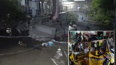 School Compound Wall Collapses in Hakeempet After Heavy Rains, Vehicles Damaged