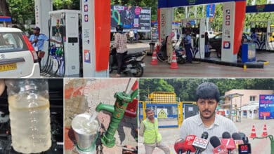 Water-Mixed Petrol Allegedly Supplied at HP Pump on Raj Bhavan Road, Citizens Protest