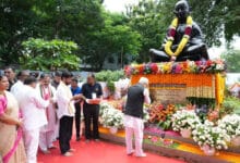 Telangana Governor, CM pay tributes at Bapu Ghat in Hyderabad