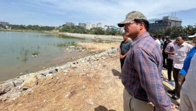Ranganath Inspects Lake Works, Vows to Turn Hyderabad’s Cheruvus into Green Urban Retreats