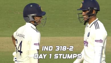 India Reach 318/2 at Stumps Against West Indies on Day 1 After Jaiswal's Ton