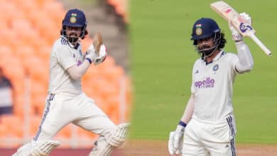 KL Rahul Slams a Half-Century as India Reach 121/2 at Stumps Against the West Indies